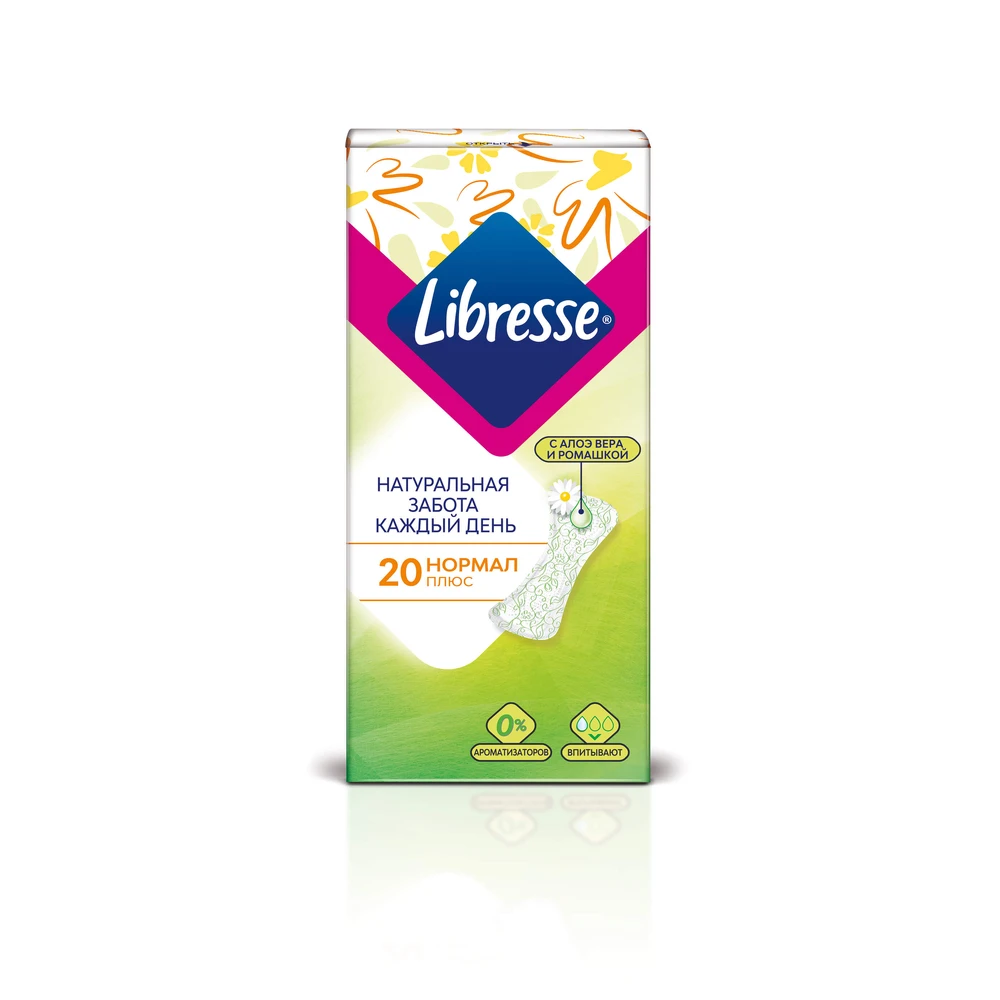Прокладки щоденні Libresse Natural care Pantyliners Normal №20: ціни та характеристики