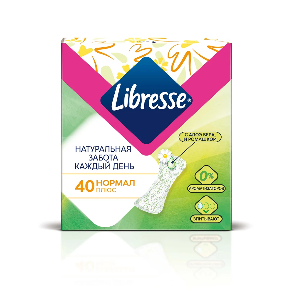 Прокладки ежедневные Libresse Natural Care Pantyliners Normal №40: цены и характеристики