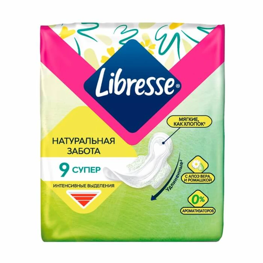 Прокладки гигиенические Libresse Natural care Ultra Super №9: цены и характеристики
