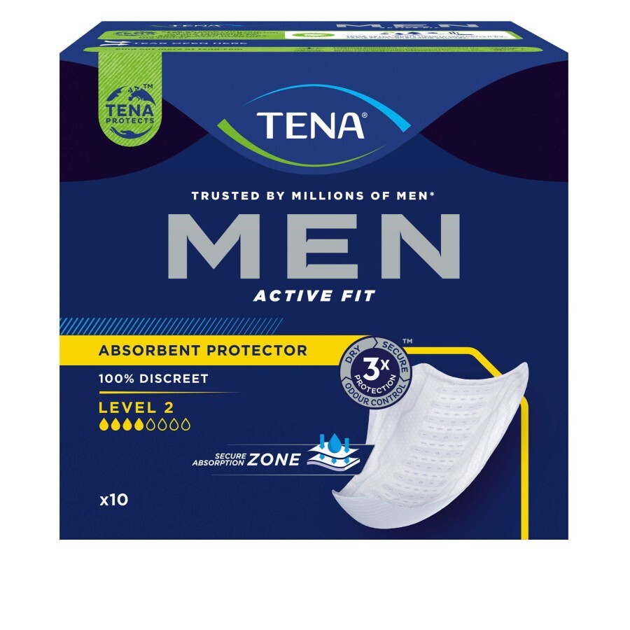 Урологічні прокладки Tena for Men Level 2, 10 шт: ціни та характеристики