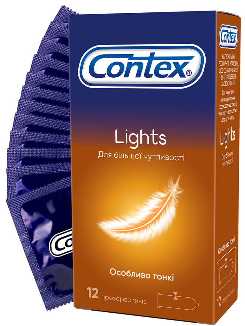 

Презервативи Contex Lights 12 шт, lights, особливо тонкі