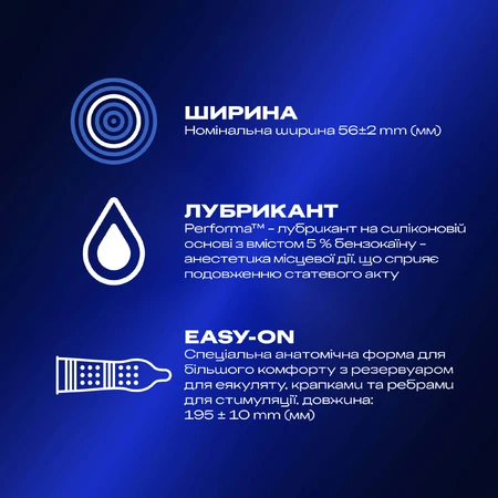 Презервативи латексні з силіконовою змазкою DUREX® Dual Extase (рельєфні з анестетиком), 12 шт. : ціни та характеристики