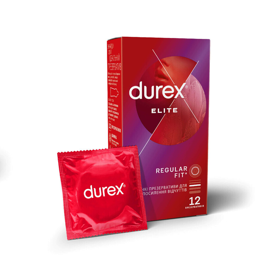 Презервативи латексні з силіконовою змазкою  DUREX Elite особливо тонкі, 12 шт. відгуки