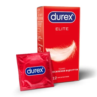 Презервативи латексні з силіконовою змазкою DUREX® Elite (тонкі), 12 шт.