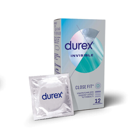 Презервативы латексные с силиконовой смазкой DUREX Invisible ультратонкие, 12 шт.