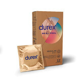 Презервативи з синтетичного латексу з силіконовою змазкою DUREX Real Feel натуральні відчуття, 12 шт. безлатексні