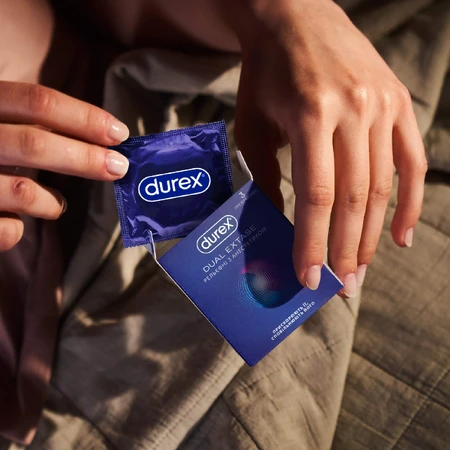 Презервативы латексные с силиконовой смазкой DUREX® Dual Extase (рельефные с анестетиком), 3 шт. : цены и характеристики