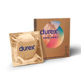 Презервативы из синтетического латекса с силиконовой смазкой DUREX Real Feel натуральные ощущения, 3 шт. безлатексные
