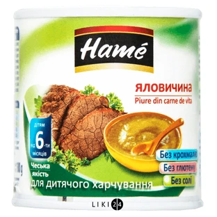 Мясное пюре Hame Говядина с 6 месяцев, 100 г