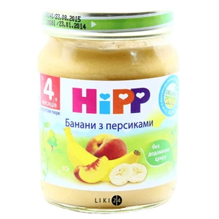 Персики с бананами hipp 125 г