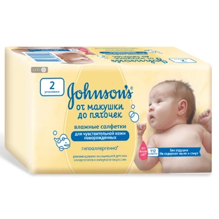 Влажные салфетки Johnson’s От макушки до пяточек 112 шт