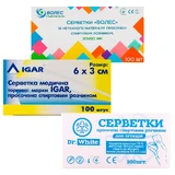 Серветки спиртові 6 см х 3 см, №100