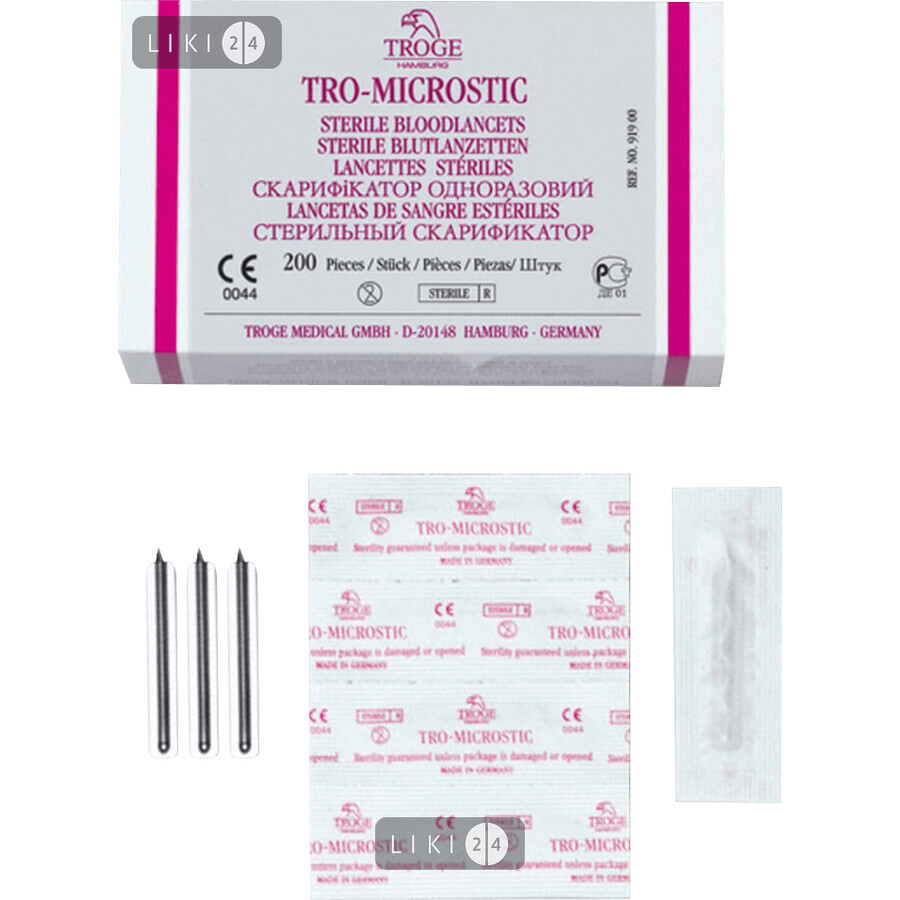 Скарификатор одноразового использования стерильный tro-microstic  №200: цены и характеристики