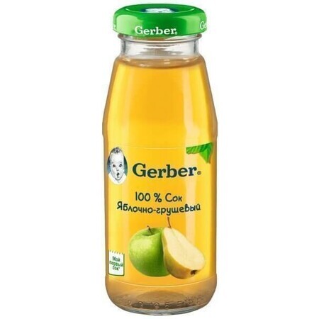 Сок яблочно-грушевый Gerber светлый без добавления сахара с 4 мес. 175 мл