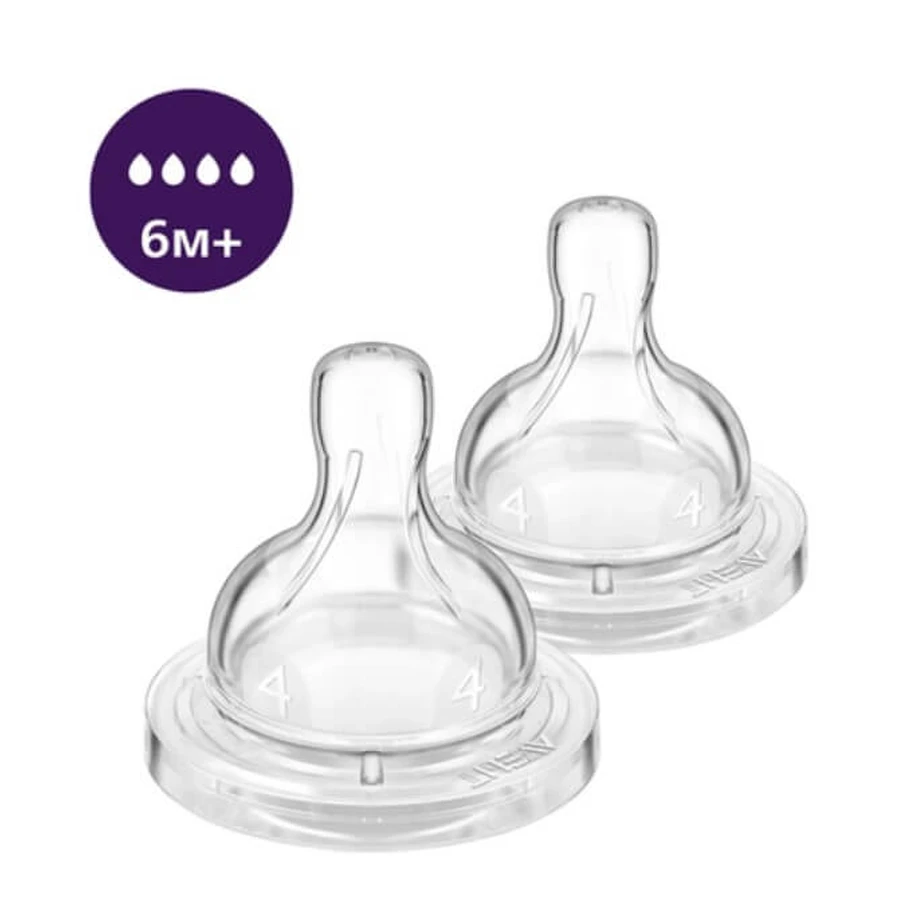 Соска силіконова Philips AVENT Анти-Колік швидкий потік від 6 міс 2 шт SCY764/02: ціни та характеристики