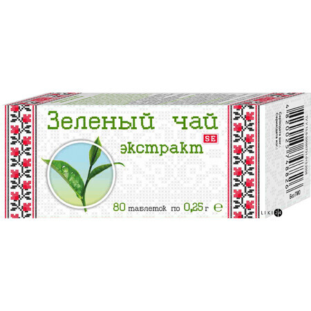 Добавка диетическая "зеленый чай экстракт" табл. 0,25 г №80