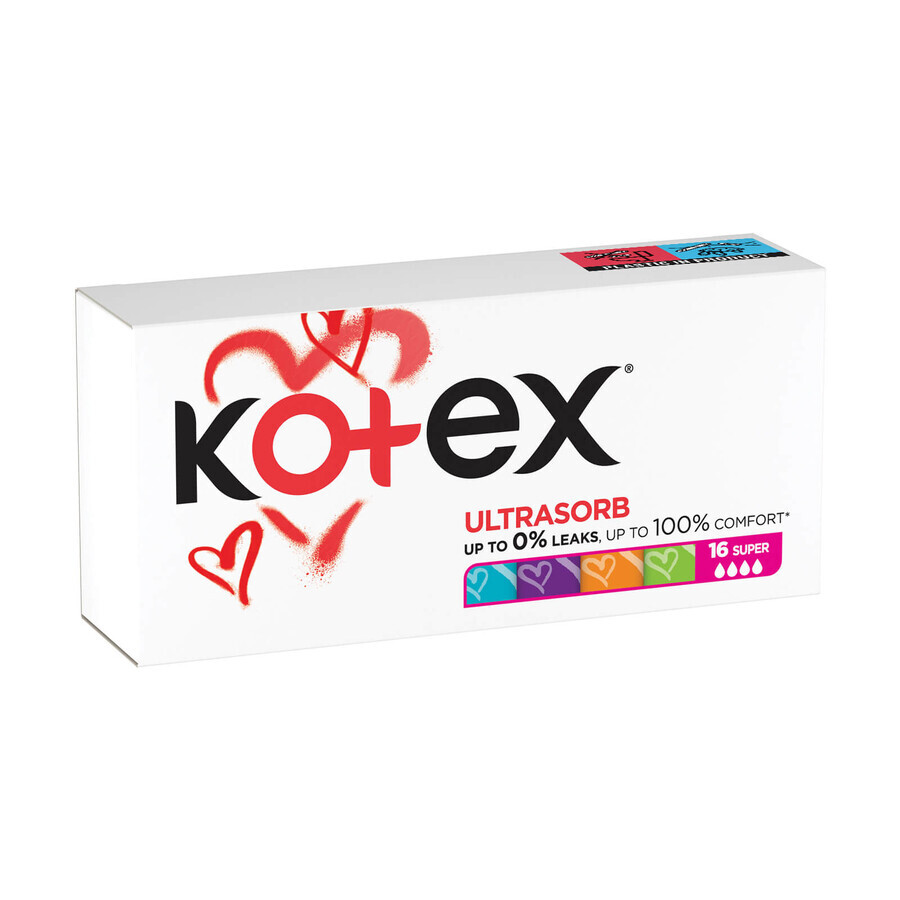 Тампоны гигиенические Kotex Super 16 шт: цены и характеристики