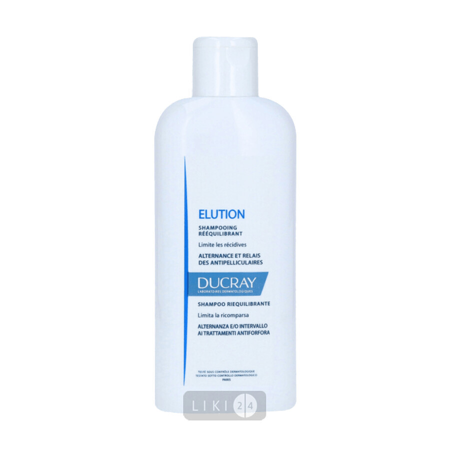 Шампунь Ducray Elution Захисний для частого використання для чутливої ​​шкіри голови, 200 мл флакон: ціни та характеристики