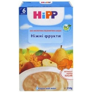 Детская каша HiPP Пшеничная с фруктами молочная с 6 месяцев, 250 г