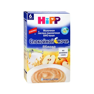 Детская каша HiPP Спокойной ночи овсяная с яблоком молочная с 5 месяцев, 250 г