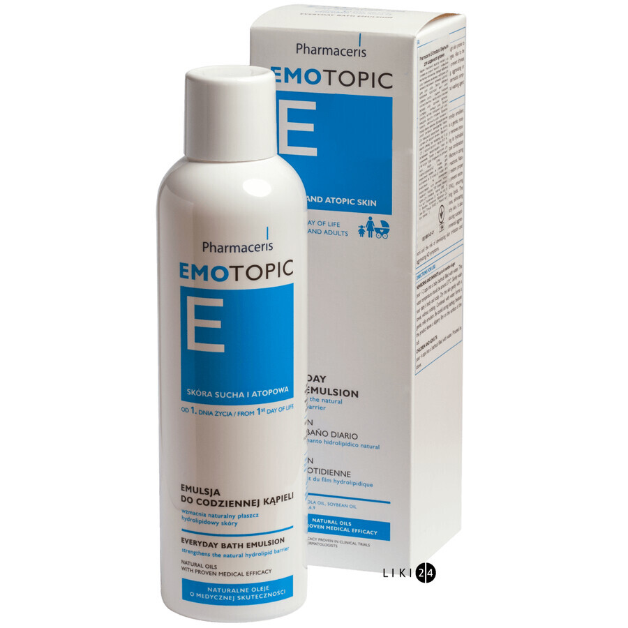 Емульсія Pharmaceris E Emotopic Everyday Bath Emulsion для сухої і схильної до атопії шкіри, 400 мл: ціни та характеристики