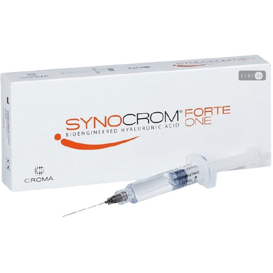 Synocrom 1% розчин для внутрішньосуглобового введення, шприц 2 мл : ціни та характеристики