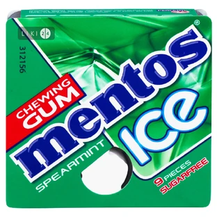 Жувальна гумка Mentos Chewing Gum Ice без цукру м'ята 12,9 г