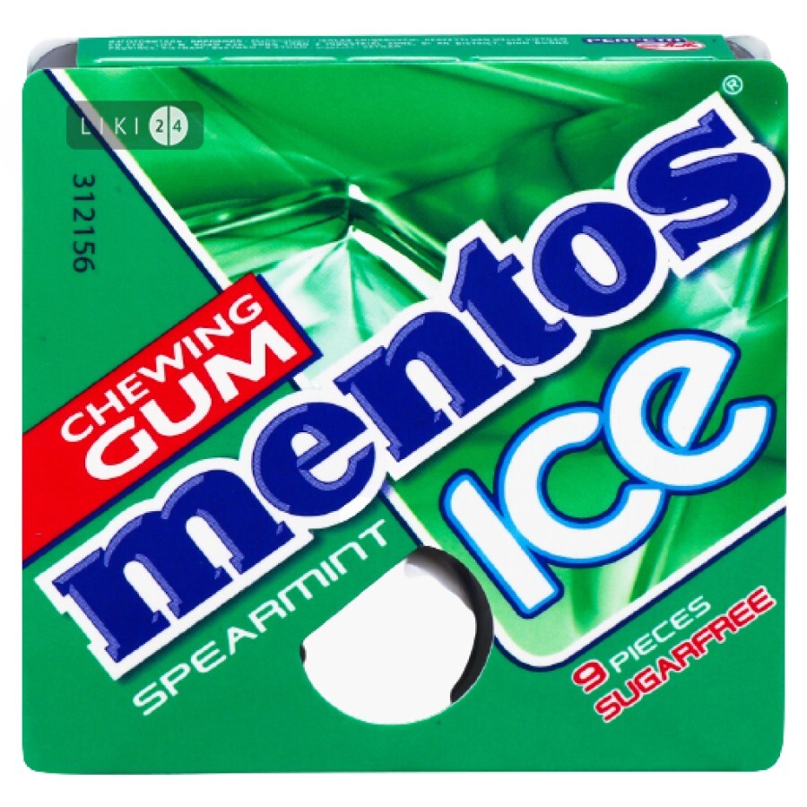 Жувальна гумка Mentos Chewing Gum Ice без цукру м'ята 12,9 г: ціни та характеристики