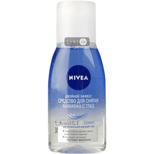 Засіб для видалення макіяжу Nivea Подвійний ефект для чутливої шкіри навколо очей з екстрактом волошки 125 мл