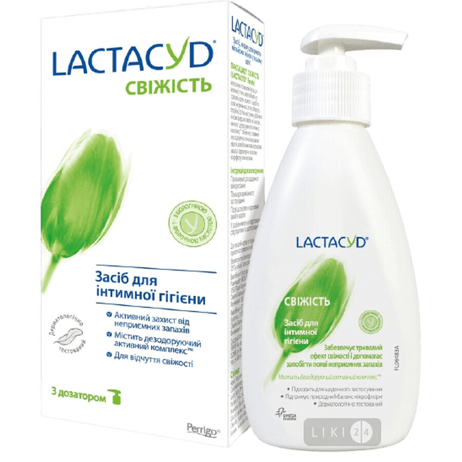 Гель для інтимної гігієни Lactacyd Свіжість, 400 мл, флакон з дозатором: ціни та характеристики