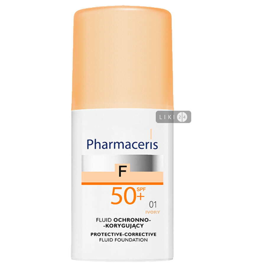 Коригувальний захисний тональний флюїд Pharmaceris F SPF 50+ Слонова кістка 30 мл: ціни та характеристики