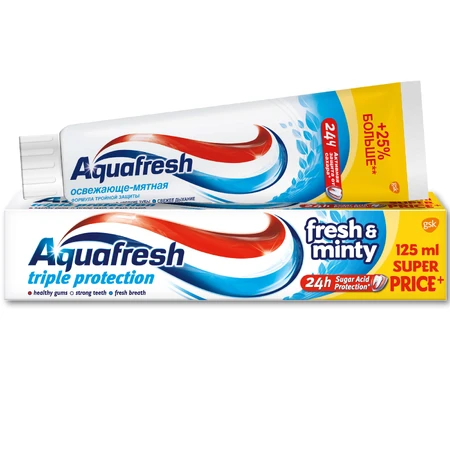 Зубна паста Aquafresh Освіжаючо-м'ятна, 125 мл : ціни та характеристики