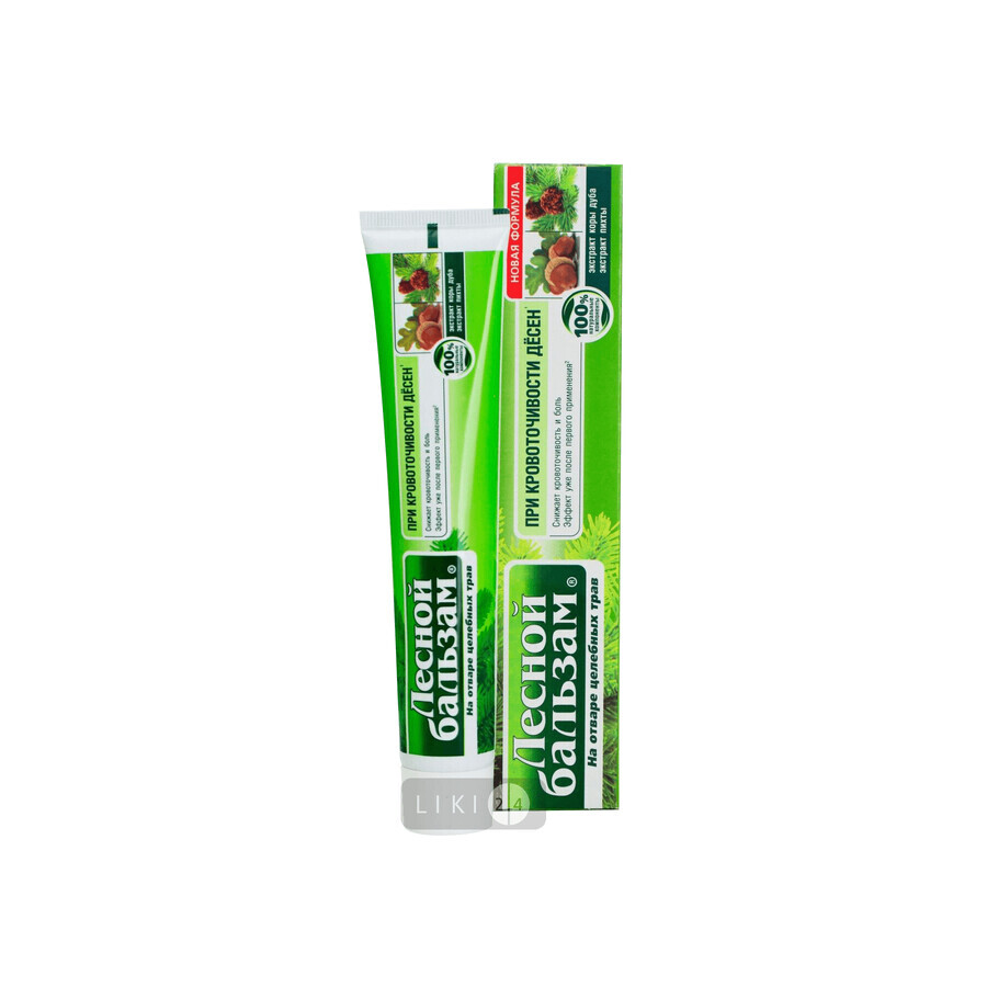 Зубна паста Лісовий бальзам на відварі трав з екстрактом кори дуба і ялиці, 75 мл: ціни та характеристики
