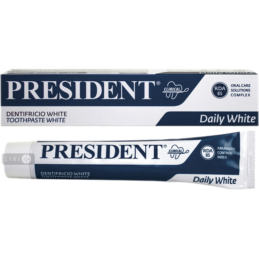 Зубна паста President Вайт, 75 мл: ціни та характеристики