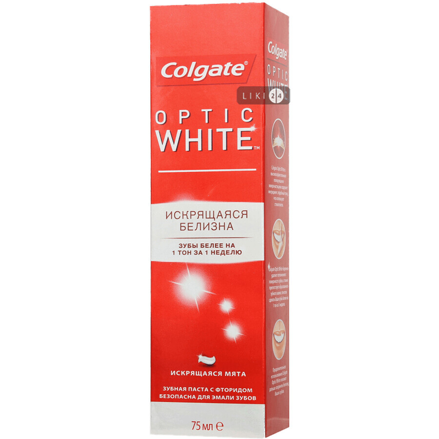 Зубна паста colgate optic wite 75 мл: ціни та характеристики