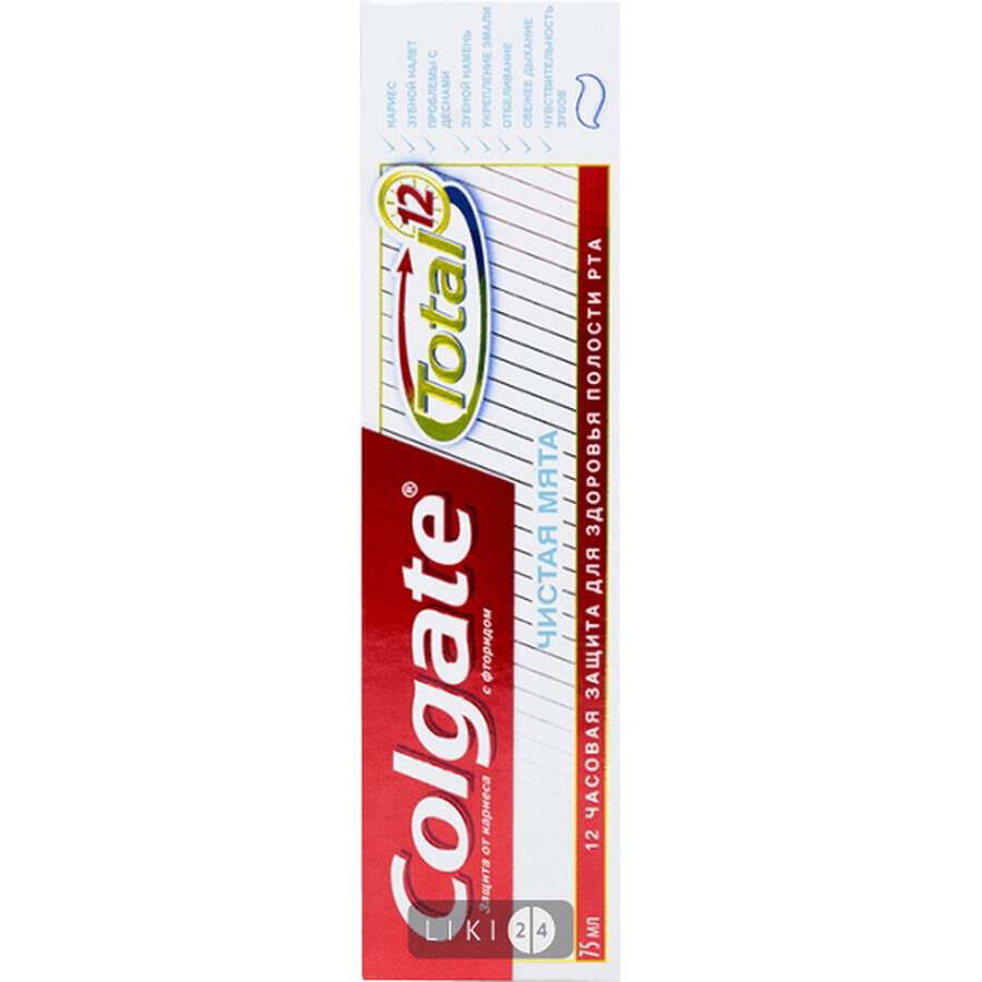Зубная паста colgate total 12 clean mint 75 мл, Чистая мята: цены и характеристики