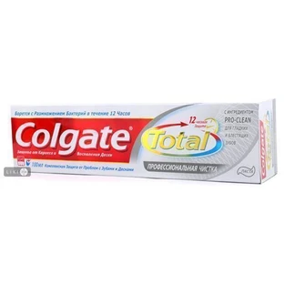 Зубна паста colgate total 12 professional clean 100 мл, Професійне чищення