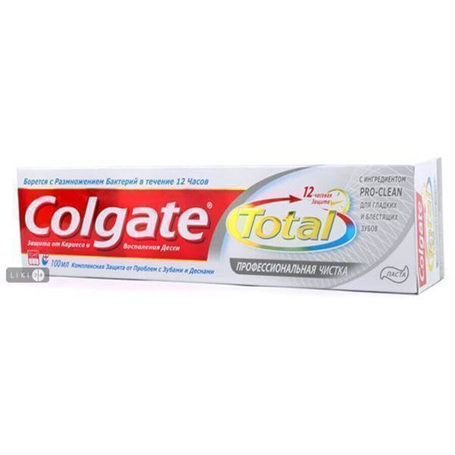 Зубная паста colgate total 12 professional clean 100 мл, Проф. очищение: цены и характеристики