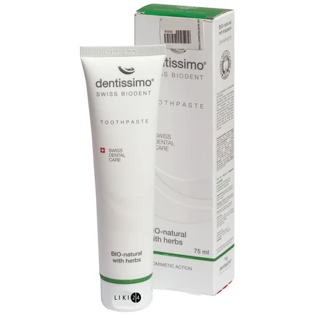 Зубна паста Dentissimo Bio-Natural With Herbs, 75 мл: ціни та характеристики