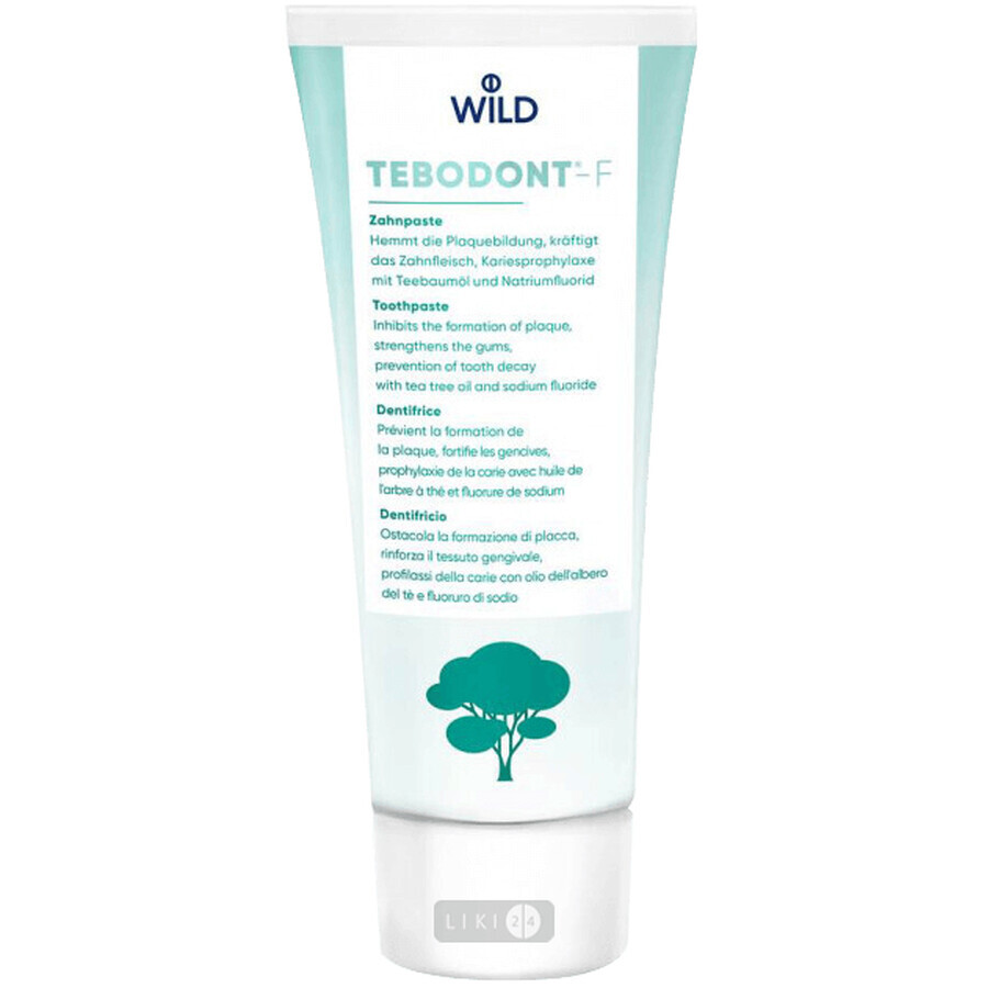 Зубная паста Dr. Wild Tebodont-F с маслом чайного дерева и фторидом, 75 мл: цены и характеристики