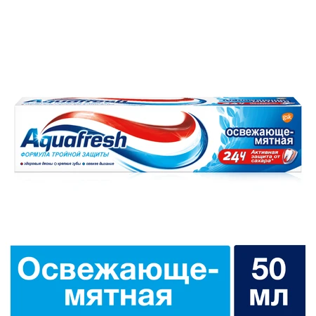 Зубна паста Aquafresh 3 освіжаючо-м'ятна, 50 мл : ціни та характеристики