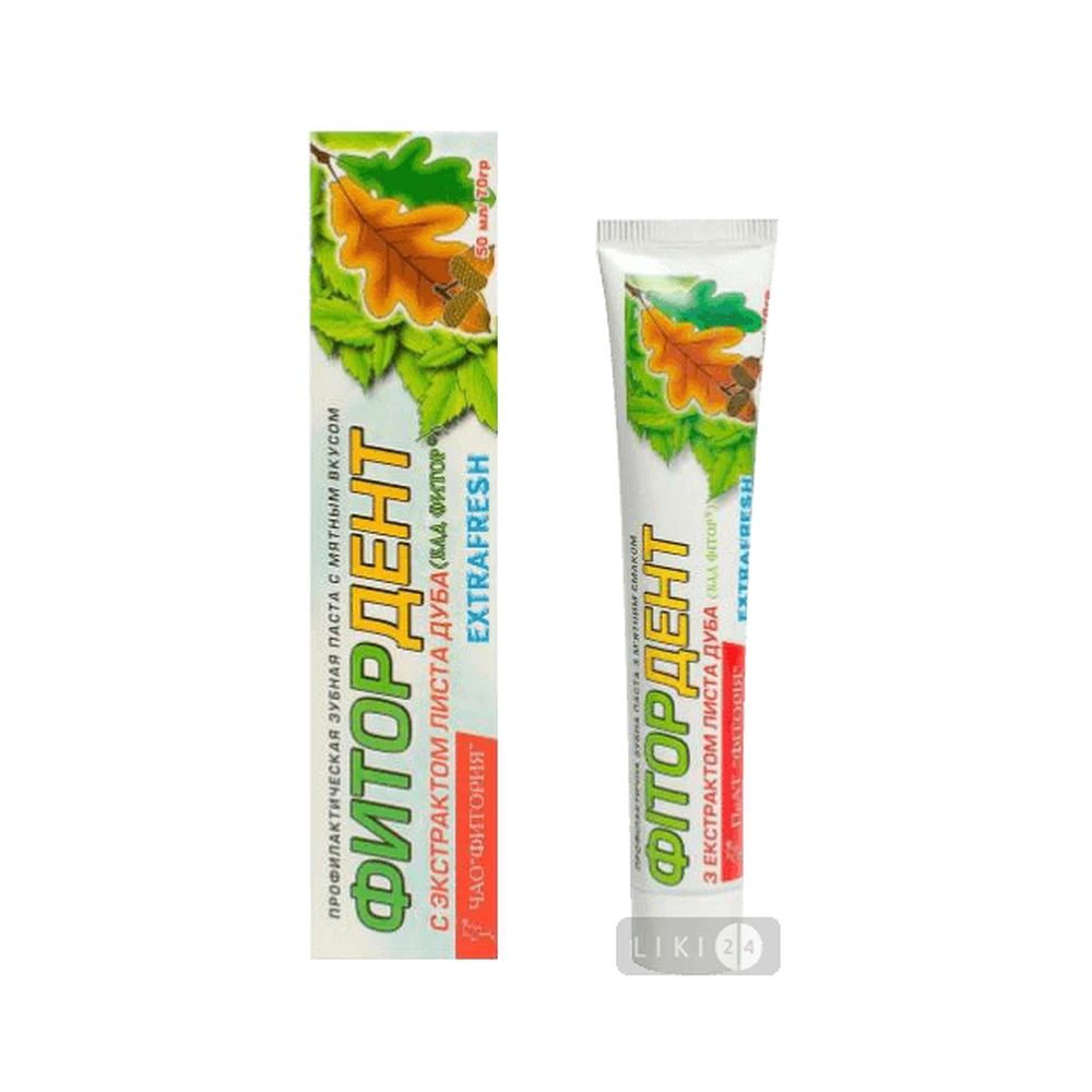 Зубная паста Фитордент Extra Fresh с фитором, 50 мл: цены и характеристики