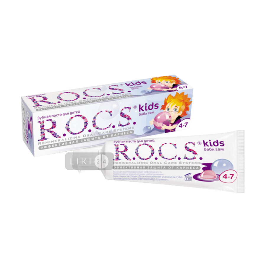 Зубна паста R.O.C.S. Бабл Гам для дітей, 45 мл : ціни та характеристики