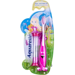 Зубна щітка Aquarelle Kids дитяча кольорова з пісочним годинником