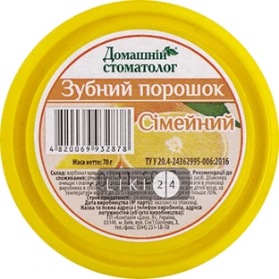 Зубной порошок Домашний стоматолог Семейный, 70 г