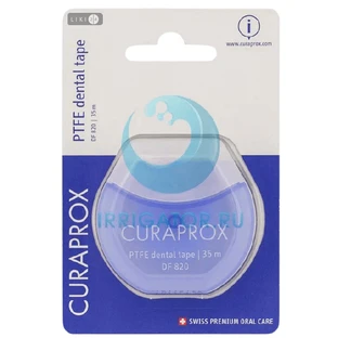 Зубная нить Curaprox DF820 тефлоновая с хлоргексидином, 35 м