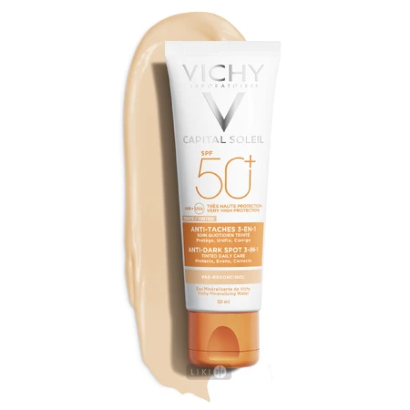 Солнцезащитный крем Vichy Ideal Soleil Anti-Dark Spots SPF50+ с тонирующим эффектом, против пигментных пятен 50 мл: цены и характеристики
