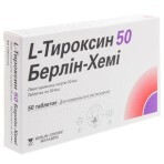 L-тироксин 50 берлін-хемі табл. 50 мкг блістер №100: ціни та характеристики