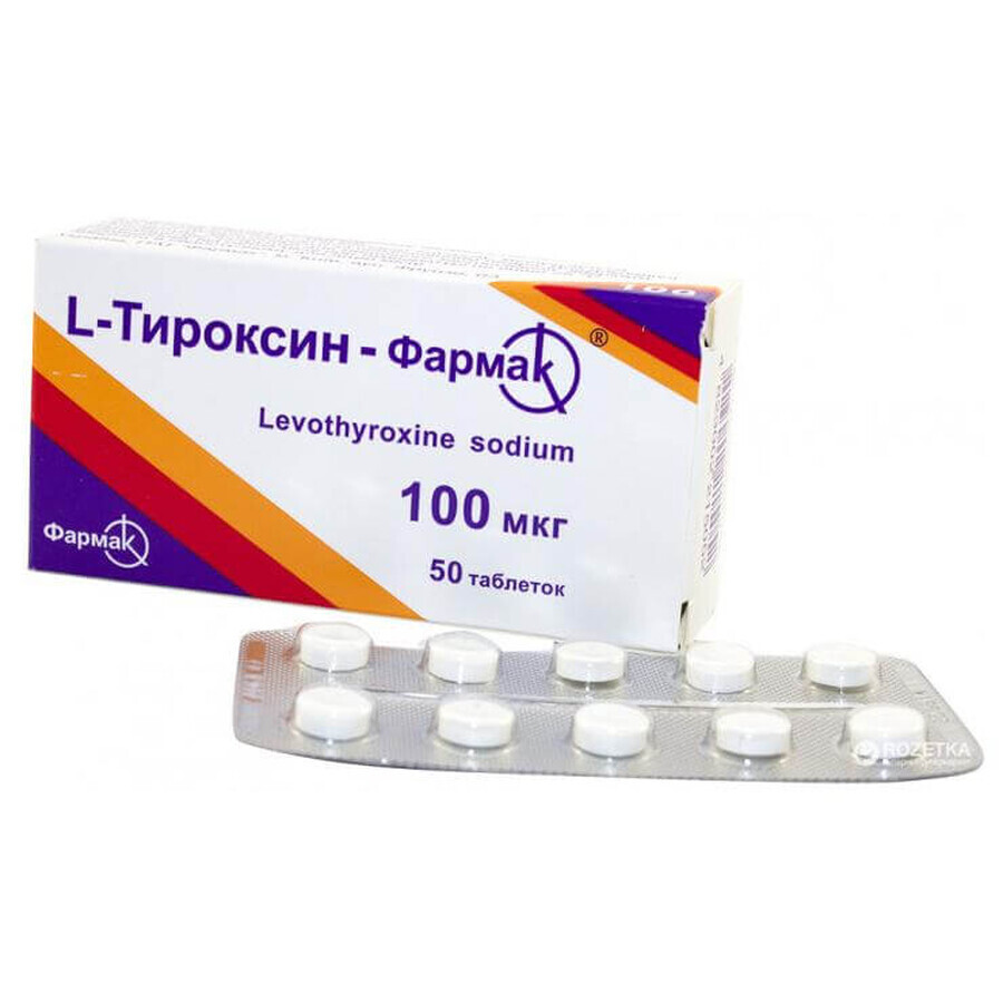 L-Тироксин-Фармак табл. 100 мкг №50: ціни та характеристики