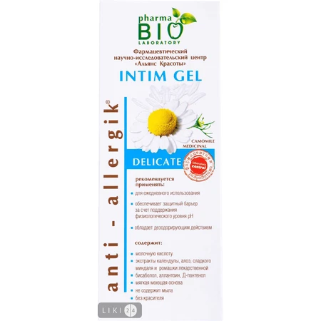 Гель для интимной гигиены Pharma Bio Laboratory Delicate, 250 мл: цены и характеристики